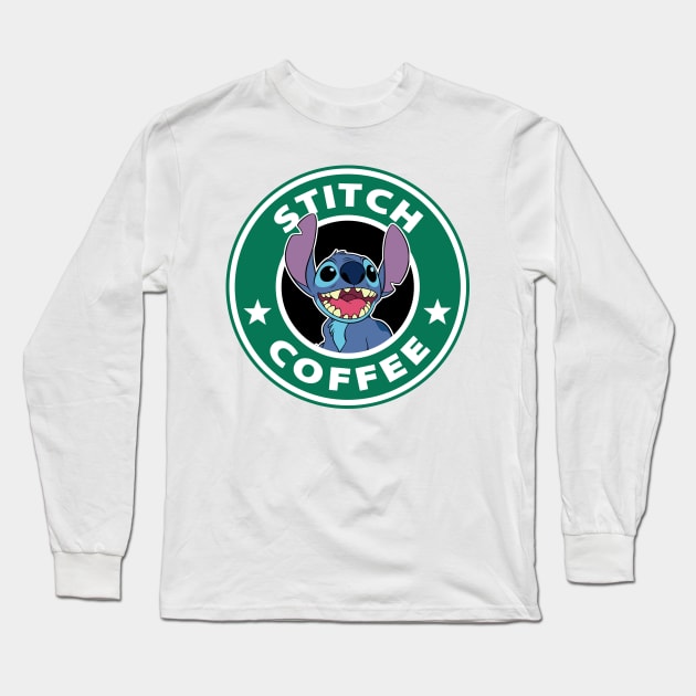 Stitch Coffee Long Sleeve T-Shirt by TeeGrayWolf